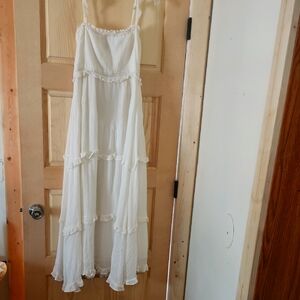 Lulu's Cream Maxi Dress
